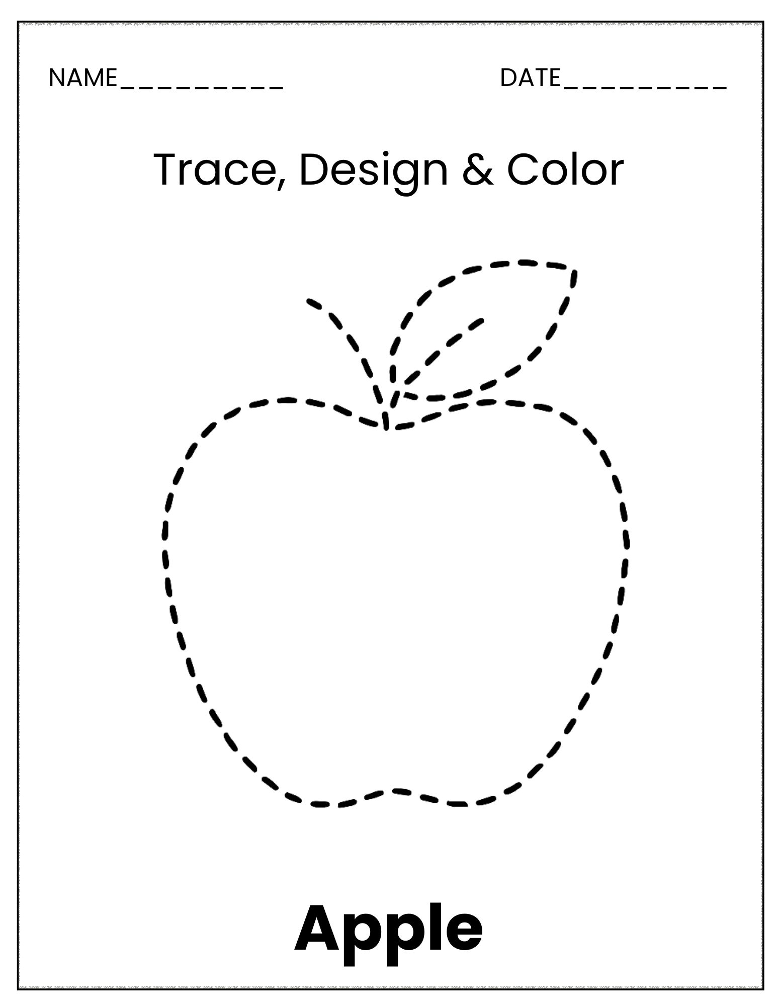 Fruit trace and colour sheet
