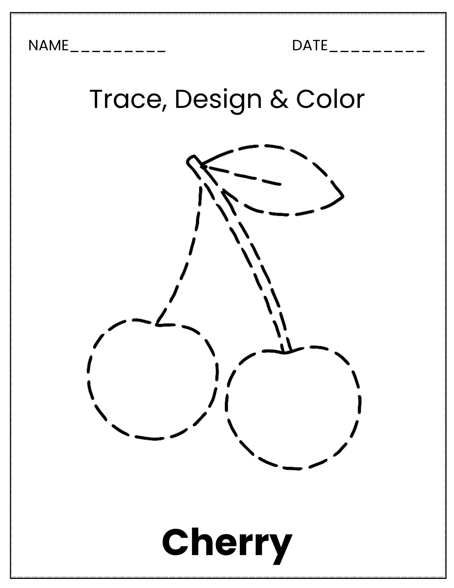 Fruit trace and colour sheet
