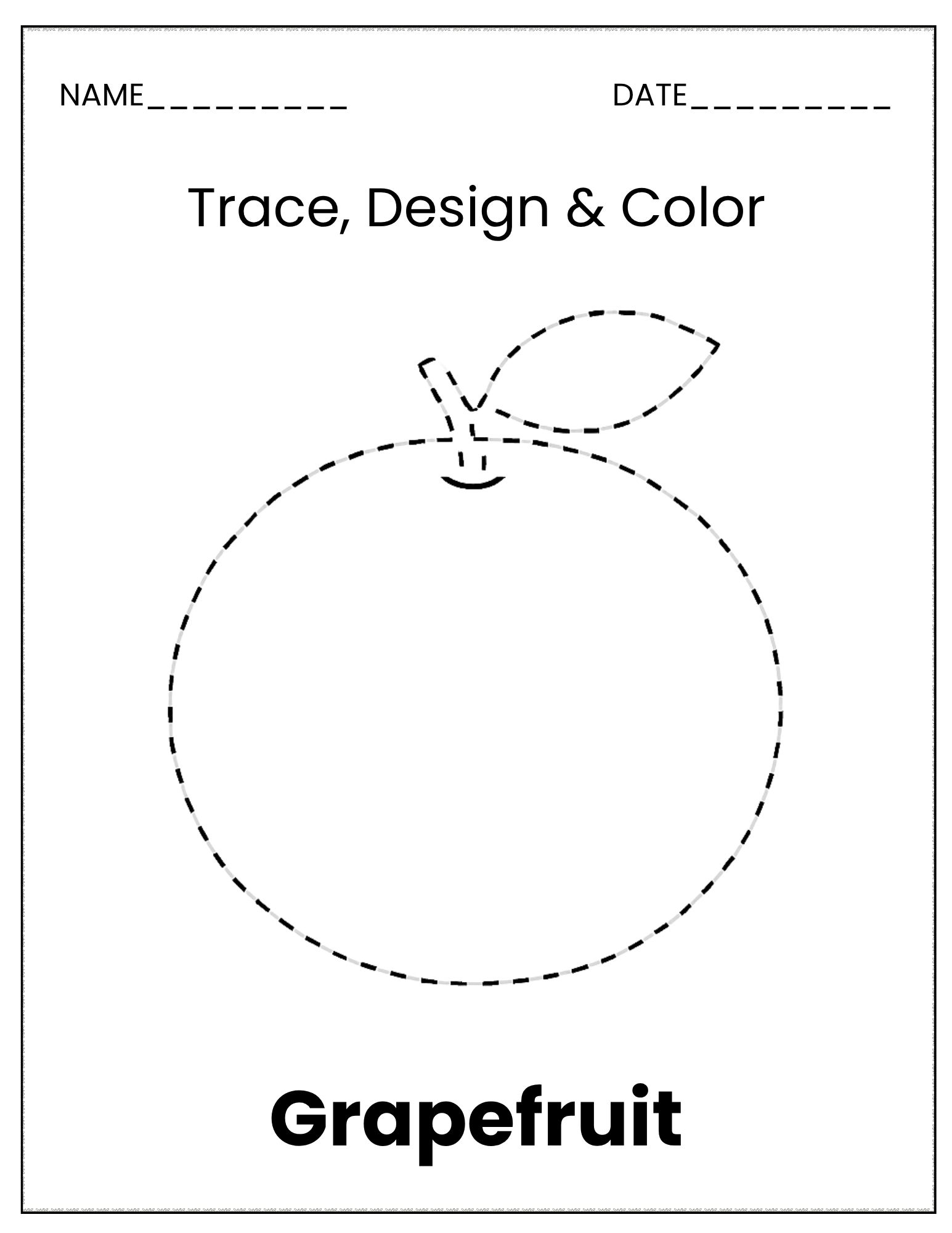 Fruit trace and colour sheet
