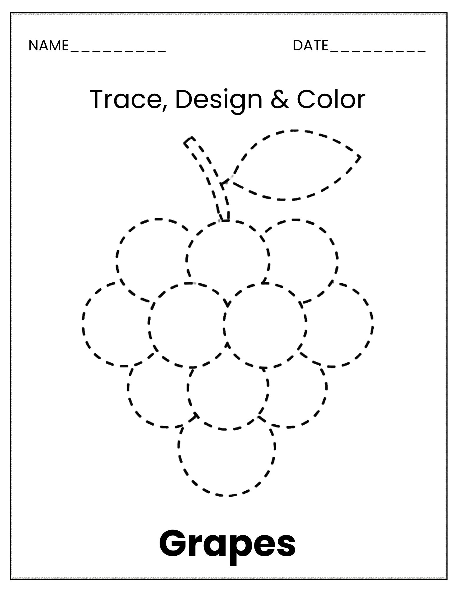 Fruit trace and colour sheet