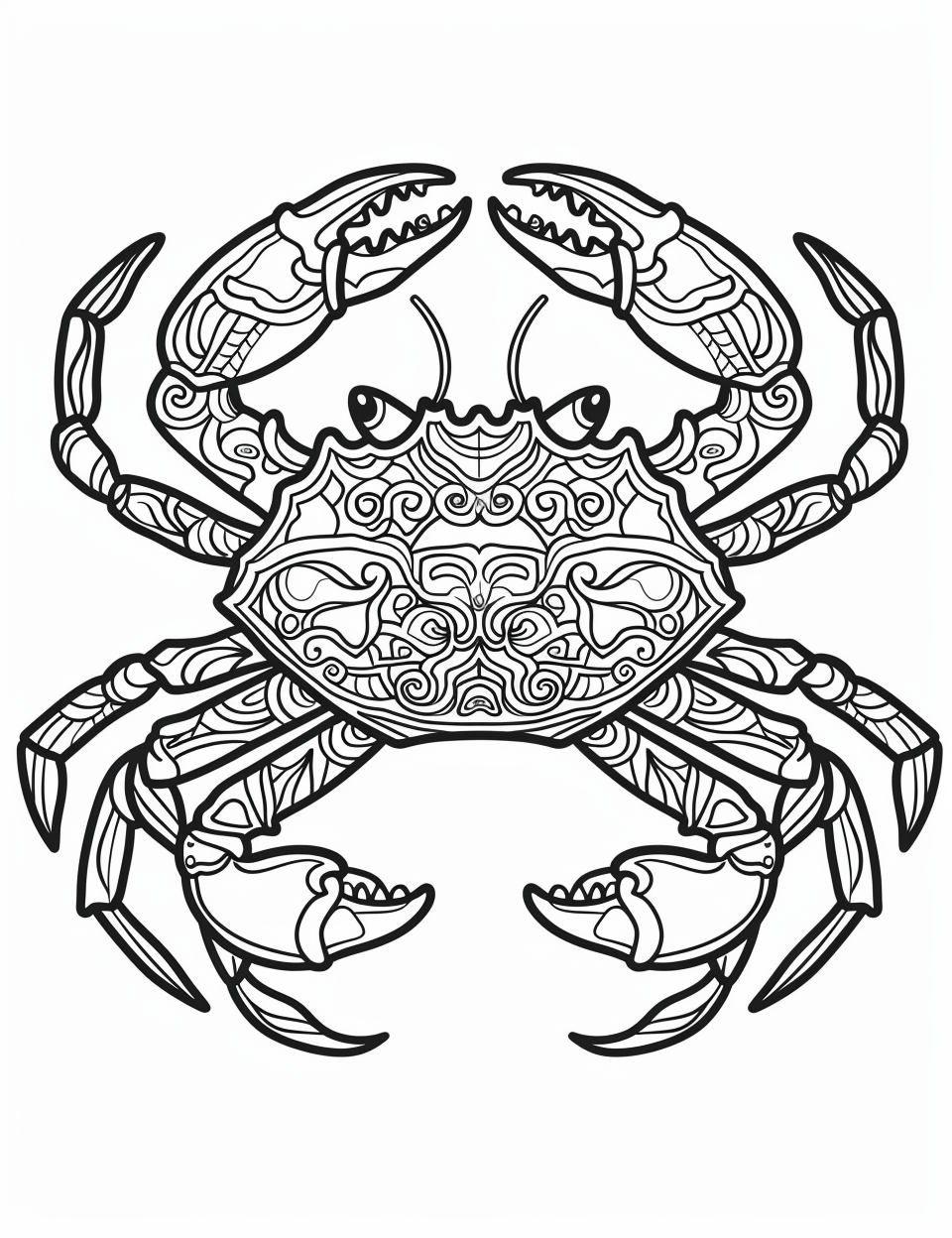 Crab colouring sheet