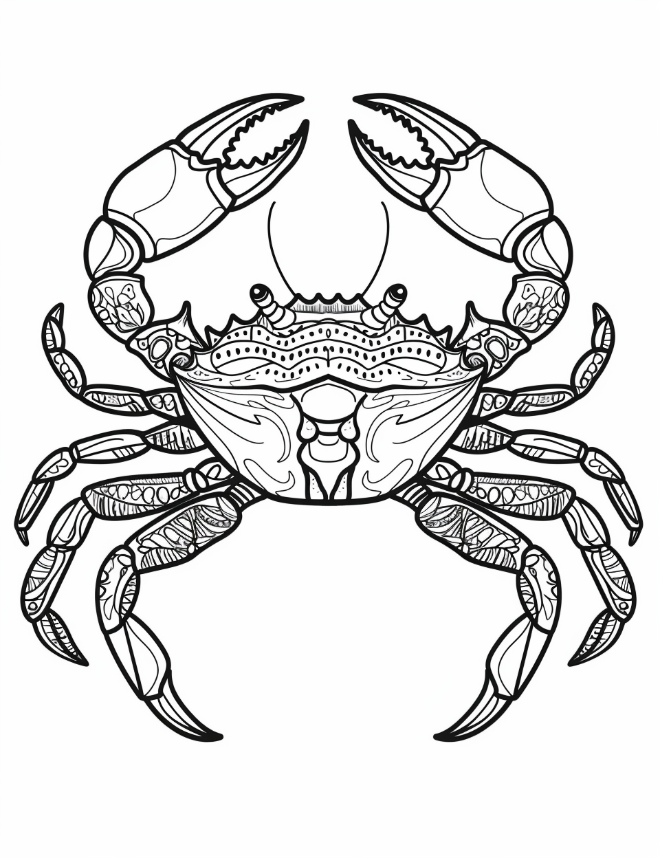 Crab colouring sheet