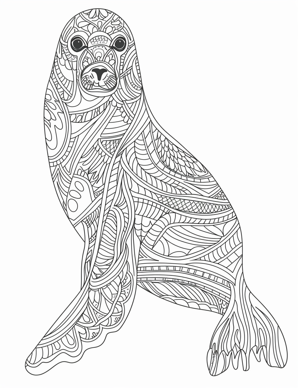 Seal colouring sheet