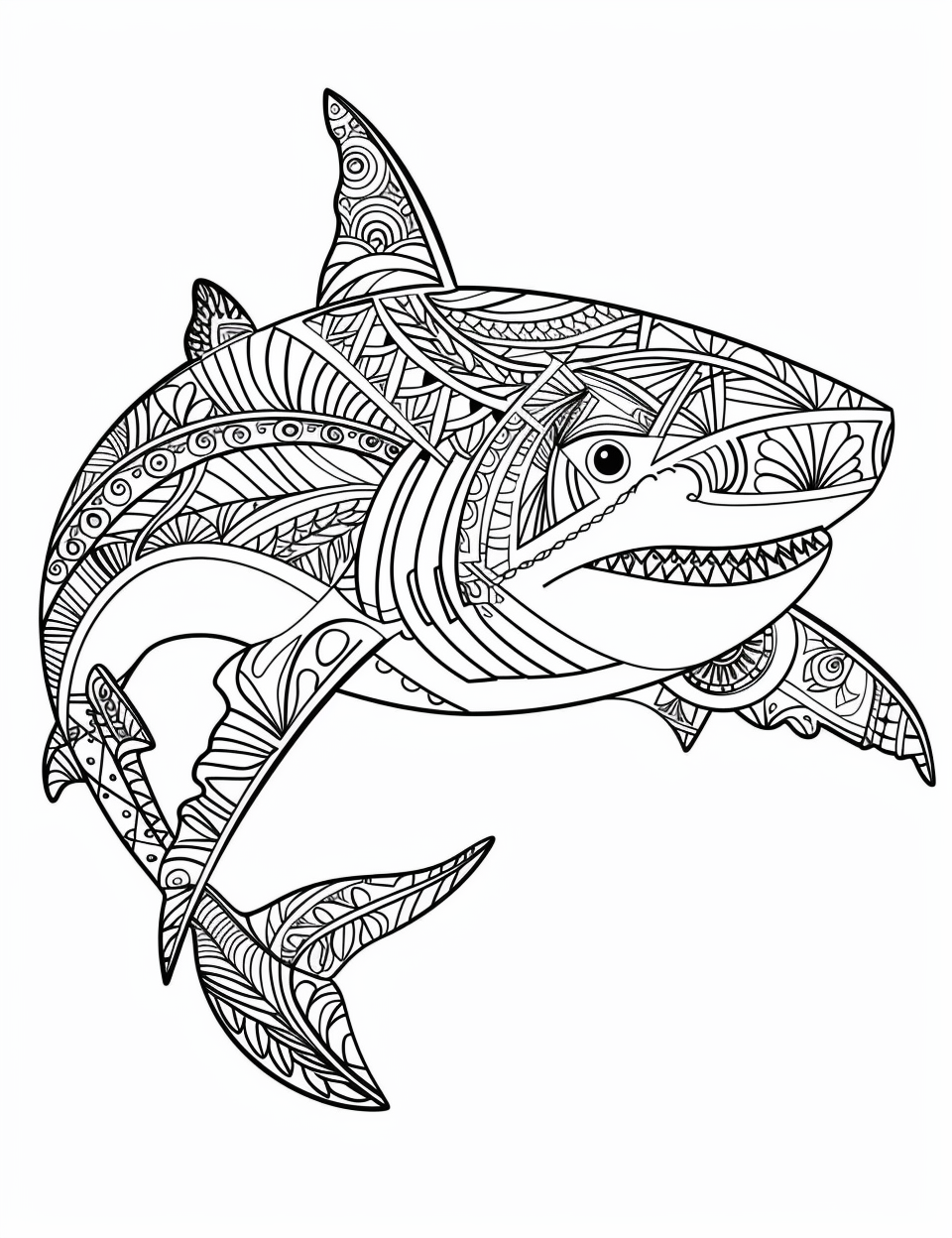 Shark colouring sheet