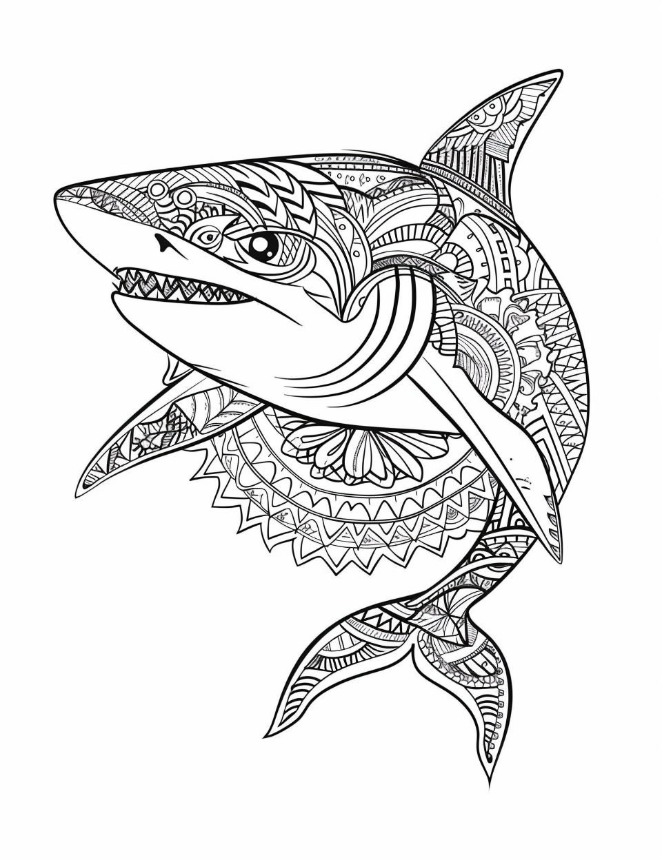 Shark colouring sheet