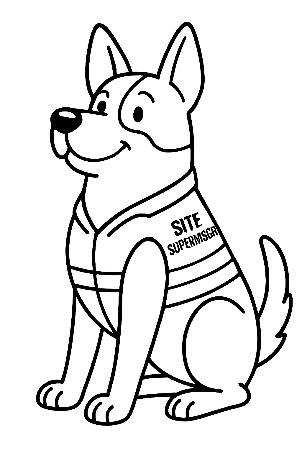 Colouring sheet of Jack the dog